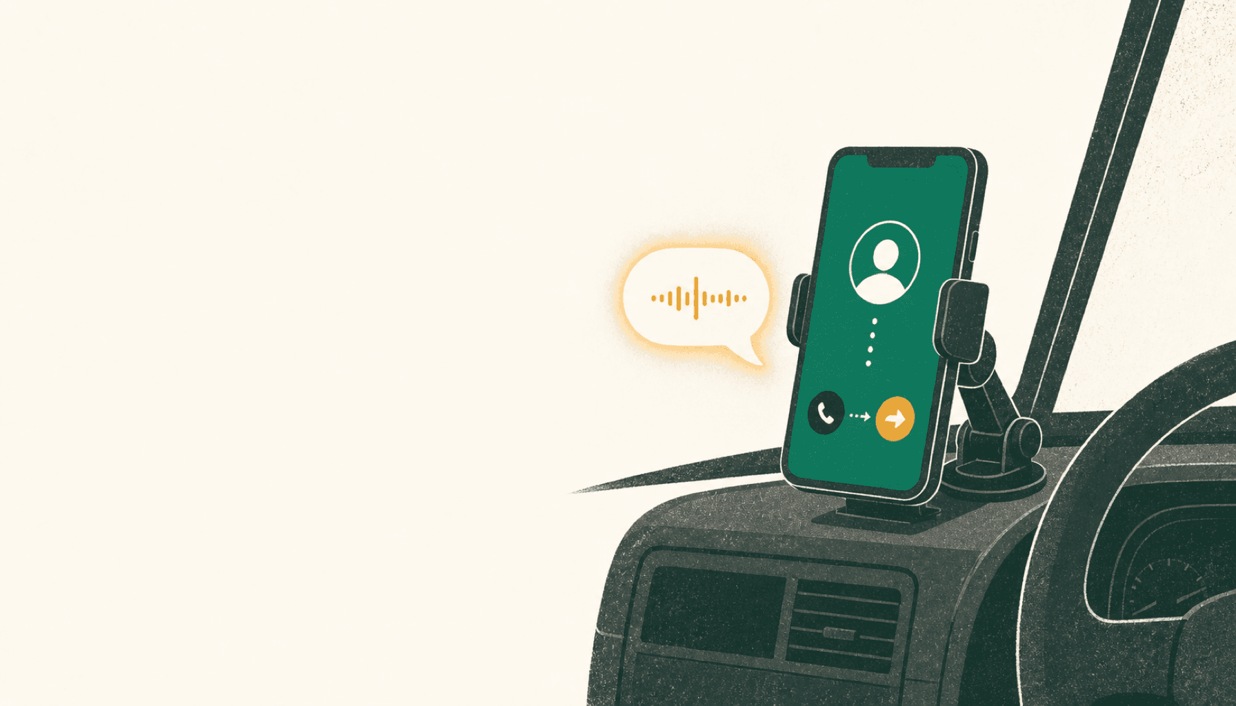 Hand-drawn illustration for: Answering service vs diverting your calls to your mobile: which is better for a trade?