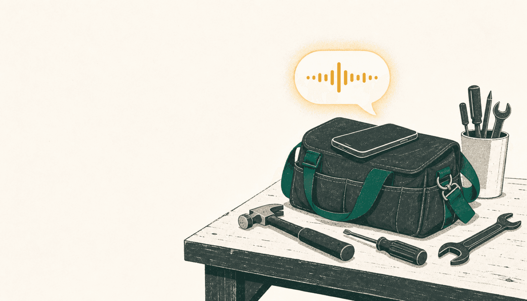 Hand-drawn illustration for: Do customers mind talking to an AI receptionist?